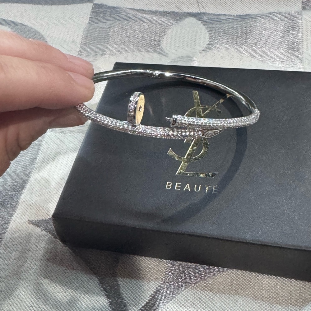 Silver & Rhinestones Nail Bangle - Picture 4 of 4